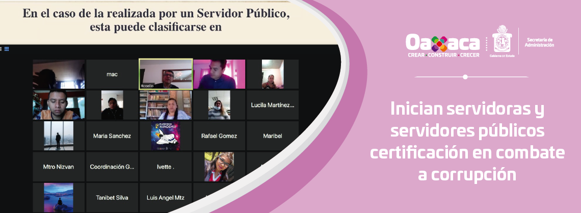 Inician servidoras y servidores públicos certificación en combate a corrupción