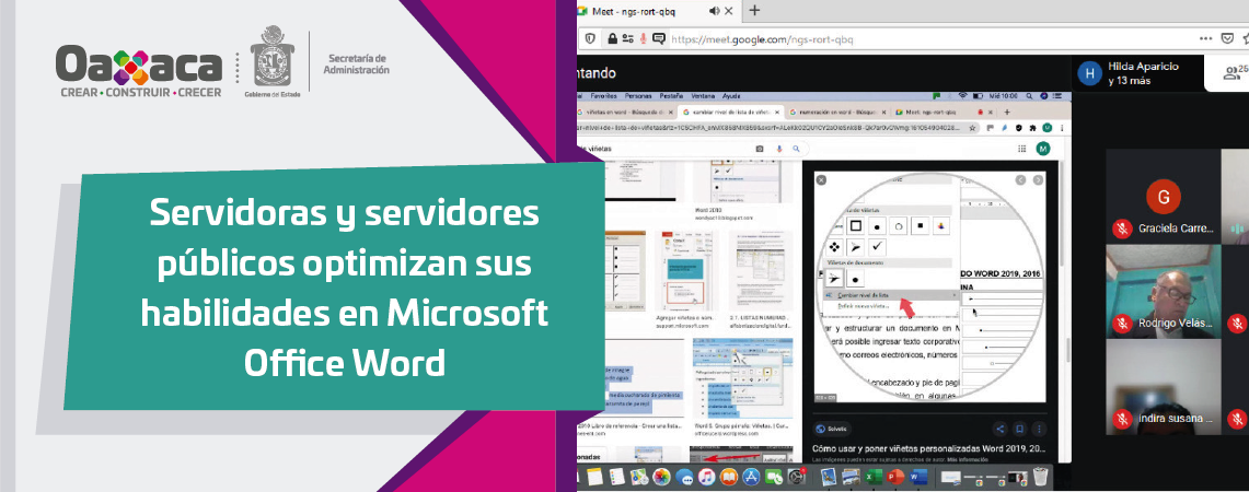 Servidoras y servidores públicos optimizan sus habilidades en Microsoft Office Word