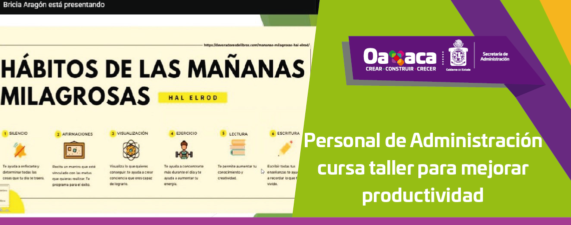 Personal de Administración cursa taller para mejorar productividad