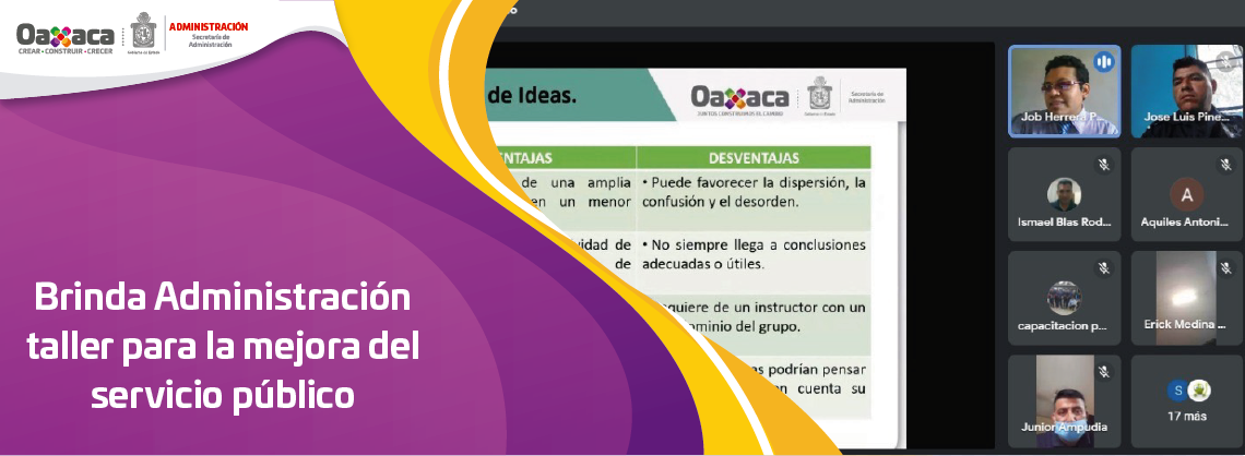 Brinda Administración taller para la mejora del servicio público