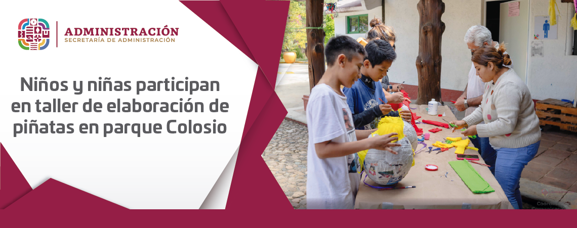 Niños y niñas participan en taller de elaboración de piñatas en parque Colosio
