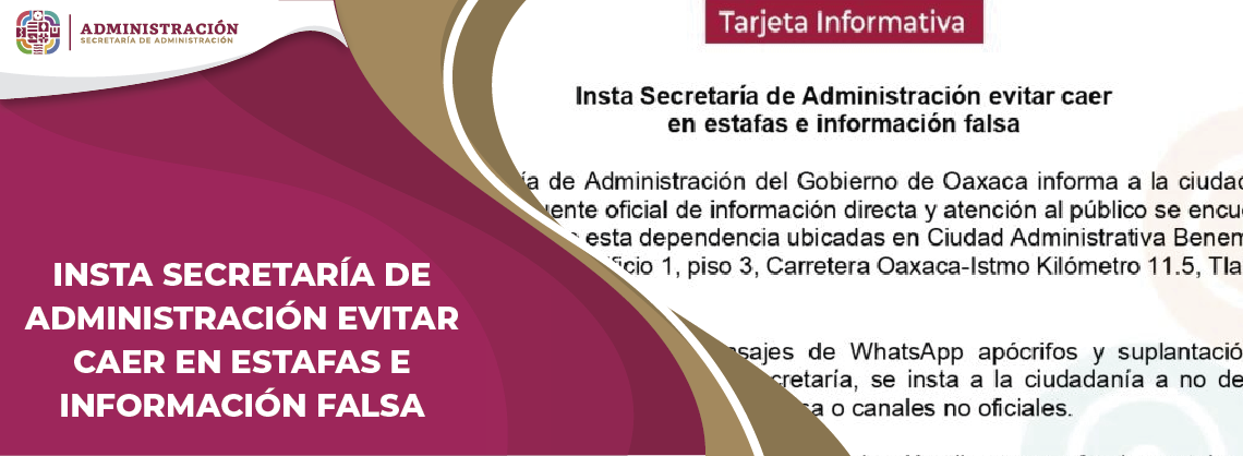 Insta Secretaría de Administración evitar caer en estafas e información falsa