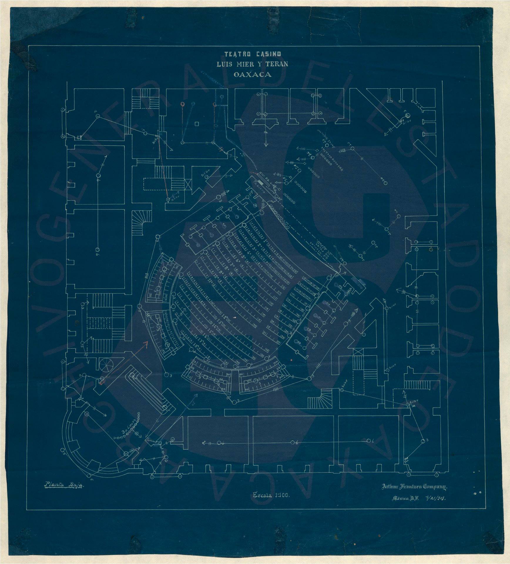 Plano 6: Planta baja. México D.F. 4/21/908.