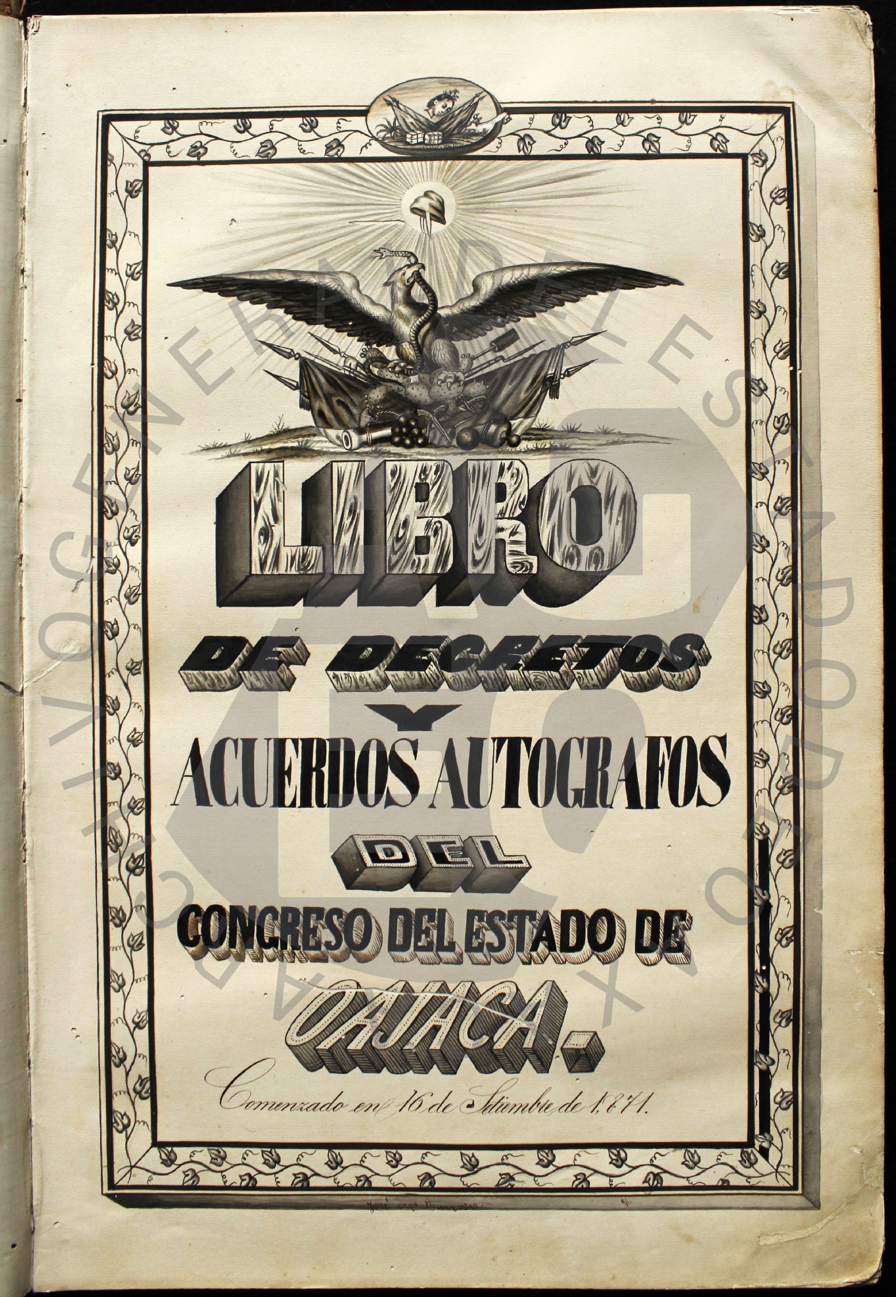 Decoraciones en portadas de libros – Archivo General del Estado de Oaxaca