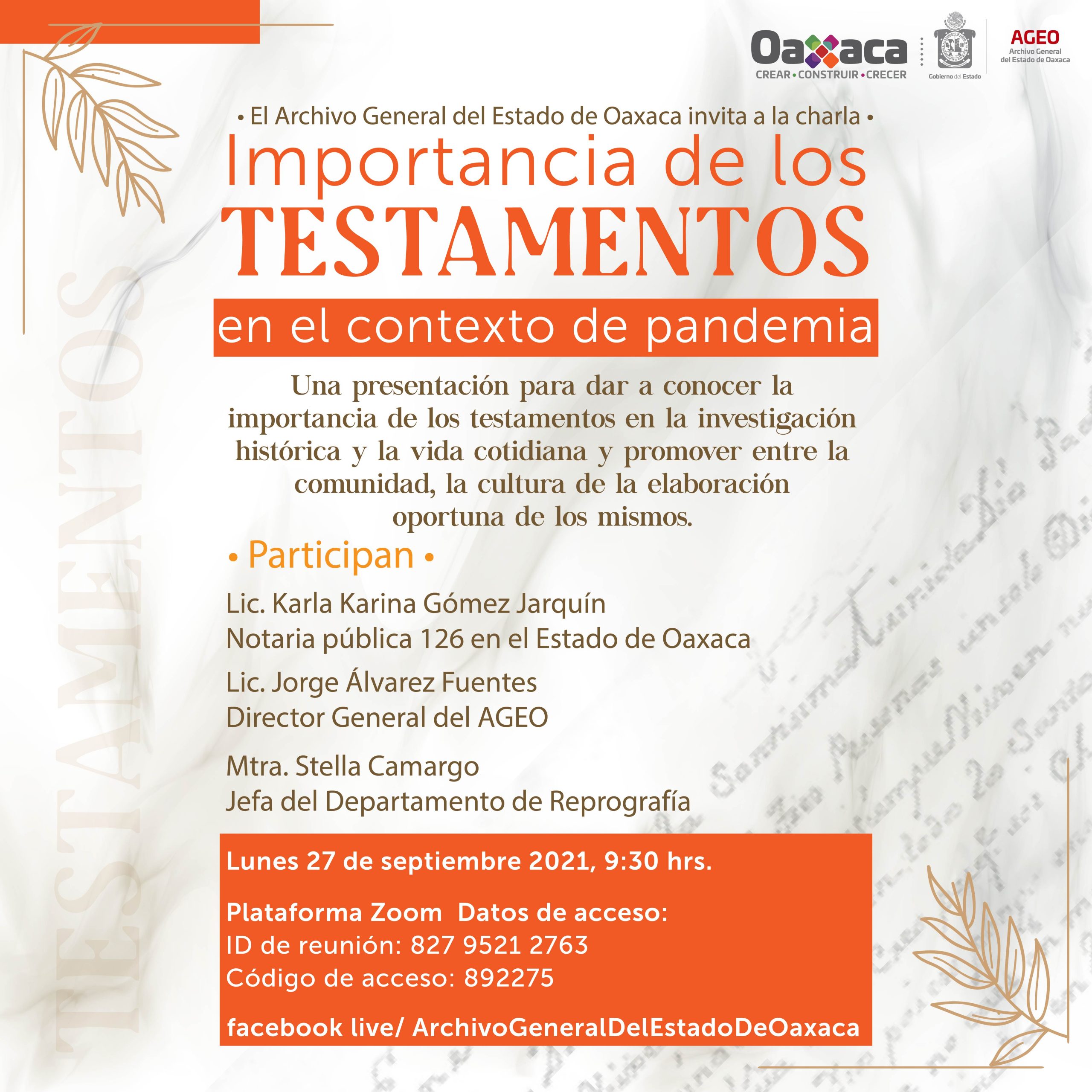 Importancia de los testamentos en el contexto de la pandemia Importancia de los testamentos en el contexto de la pandemia