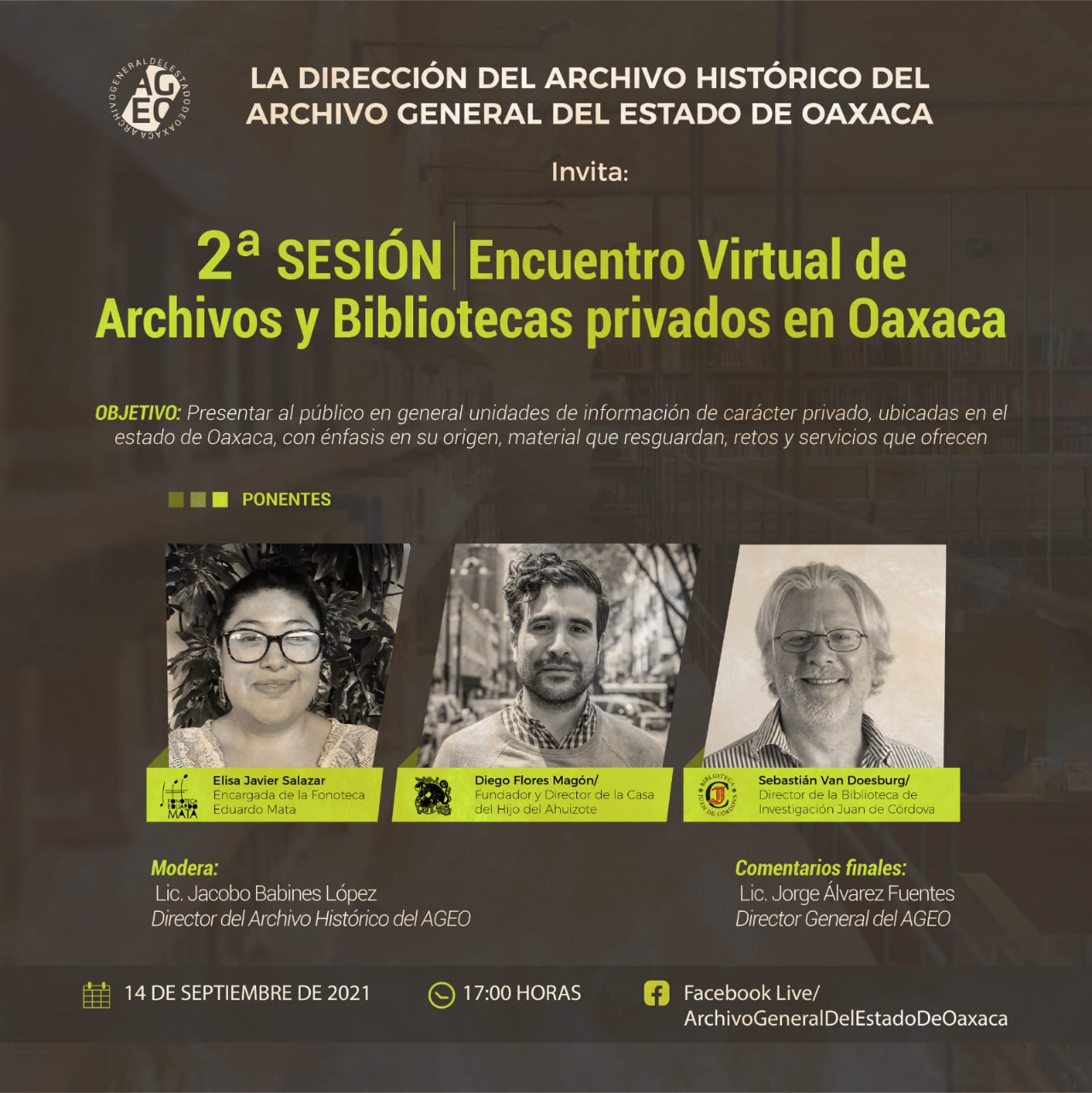 Encuentro virtual de Archivos y Bibliotecas privados en Oaxaca
