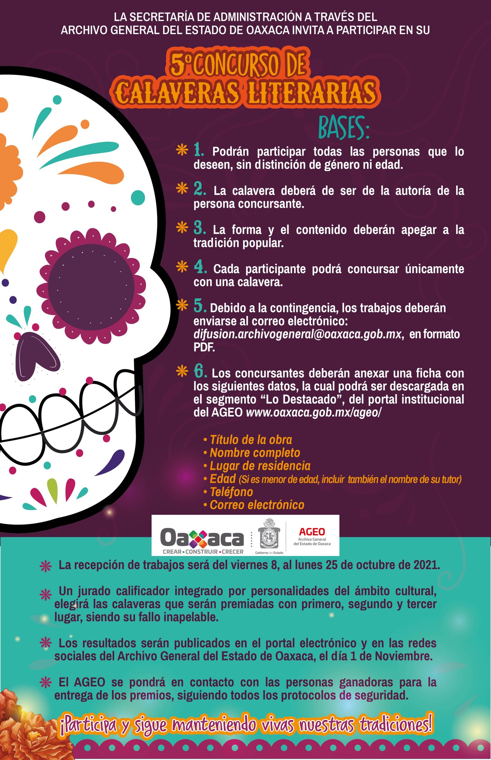 Registrarse Municipios estoy feliz 5° Concurso de Calaveras Literarias – Archivo General del Estado de Oaxaca