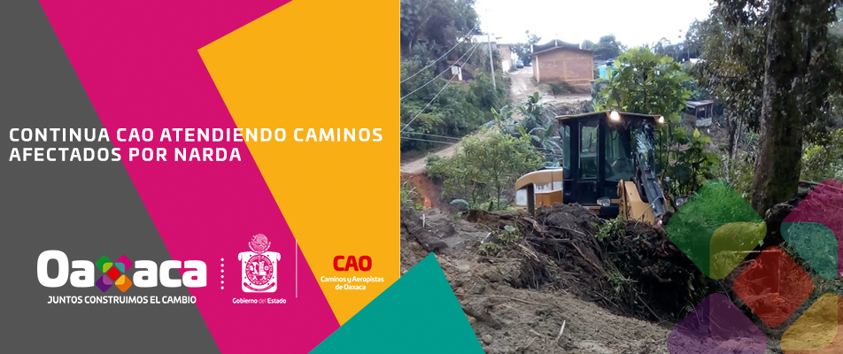 CONTINUA CAO ATENDIENDO CAMINOS AFECTADOS POR NARDA.