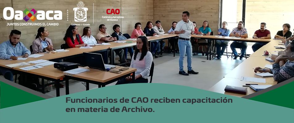 Funcionarios de CAO reciben capacitación en materia de Archivo. Funcionarios de CAO reciben capacitación en materia de Archivo.