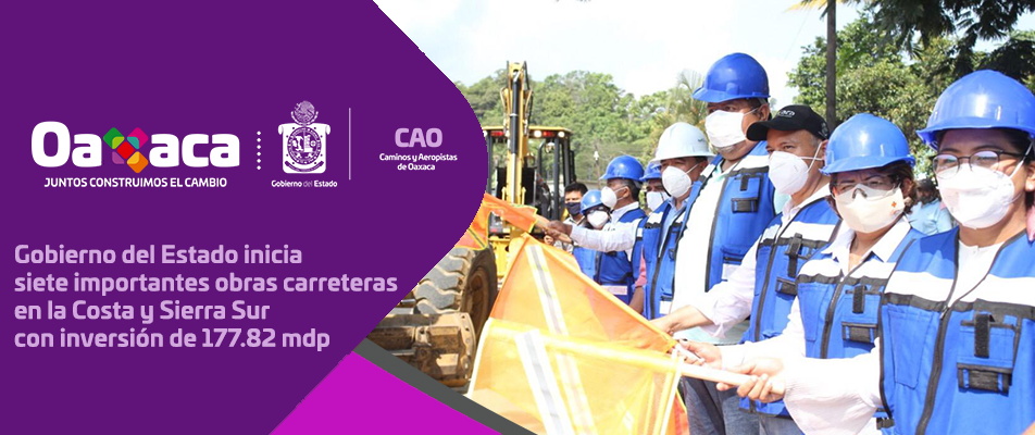 Gobierno del Estado inicia siete importantes obras carreteras en la Costa y Sierra Sur con inversión de 177.82 mdp. Gobierno del Estado inicia siete importantes obras carreteras en la Costa y Sierra Sur con inversión de 177.82 mdp.