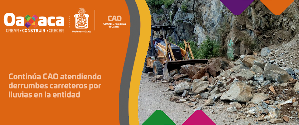 Continúa CAO atendiendo derrumbes carreteros por lluvias en la entidad. Continúa CAO atendiendo derrumbes carreteros por lluvias en la entidad.