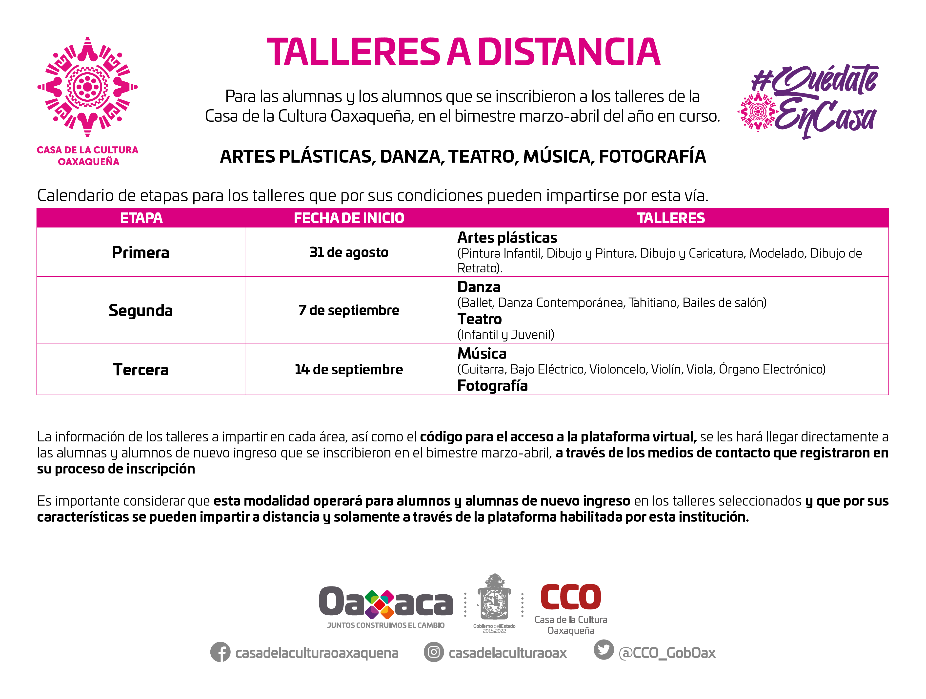 Impartirá CCO talleres en línea para alumnos de nuevo ingreso del bimestre marzo-abril Impartirá CCO talleres en línea para alumnos de nuevo ingreso del bimestre marzo-abril