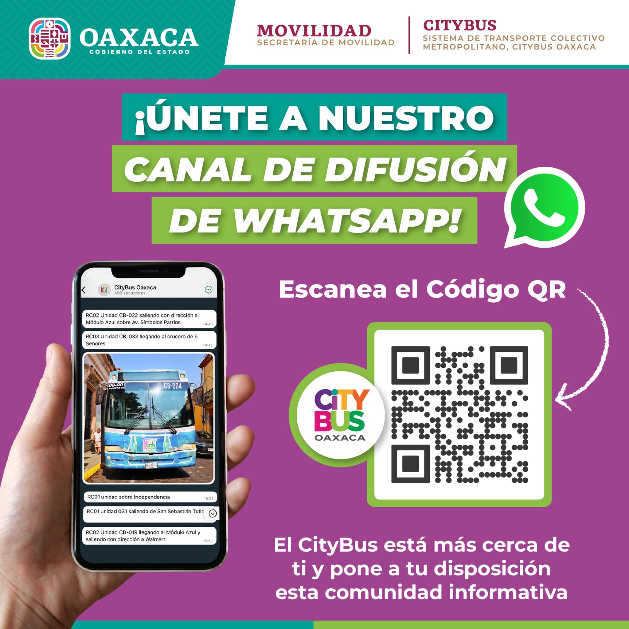 Únete a nuestro canal de difusión de WhatsApp