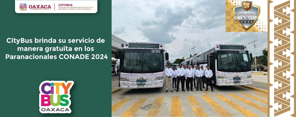 CityBus brinda su servicio de manera gratuita en los Paranacionales CONADE 2024