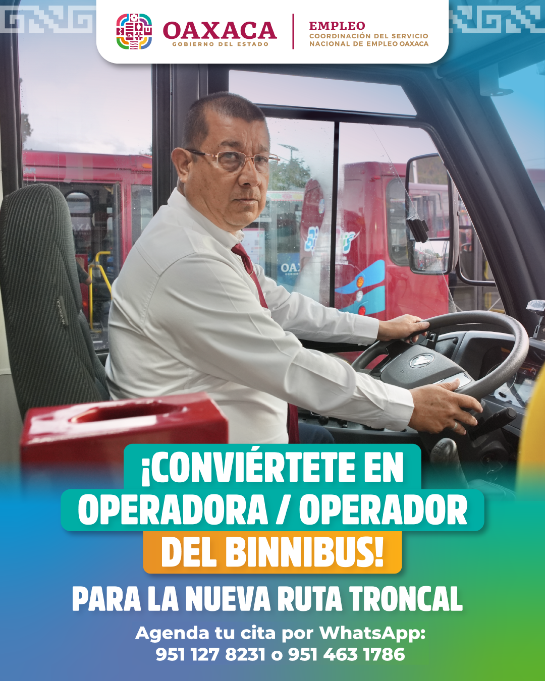 ¡Estamos contratando operadores para BinniBus!