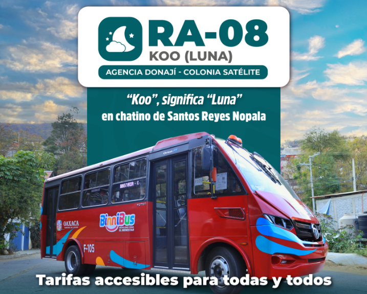 BinniBus abre nueva ruta RA08 “KOO” colonia Satélite – agencia Donají