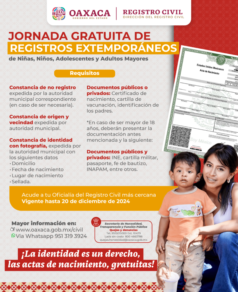¡No te quedes sin tu acta de nacimiento! 