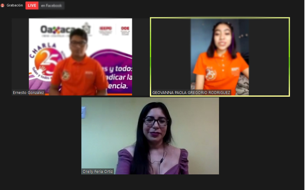 Brindan jóvenes de Radios Escolares del IEEPO “Charla 25, todas y todos a erradicar la violencia”