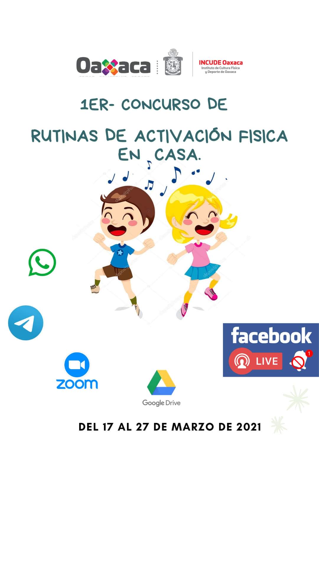 Niñas y niños participarán en el Concurso de Rutinas de Activación Física dentro del Bloque “Benito Juárez” del Incude Oaxaca