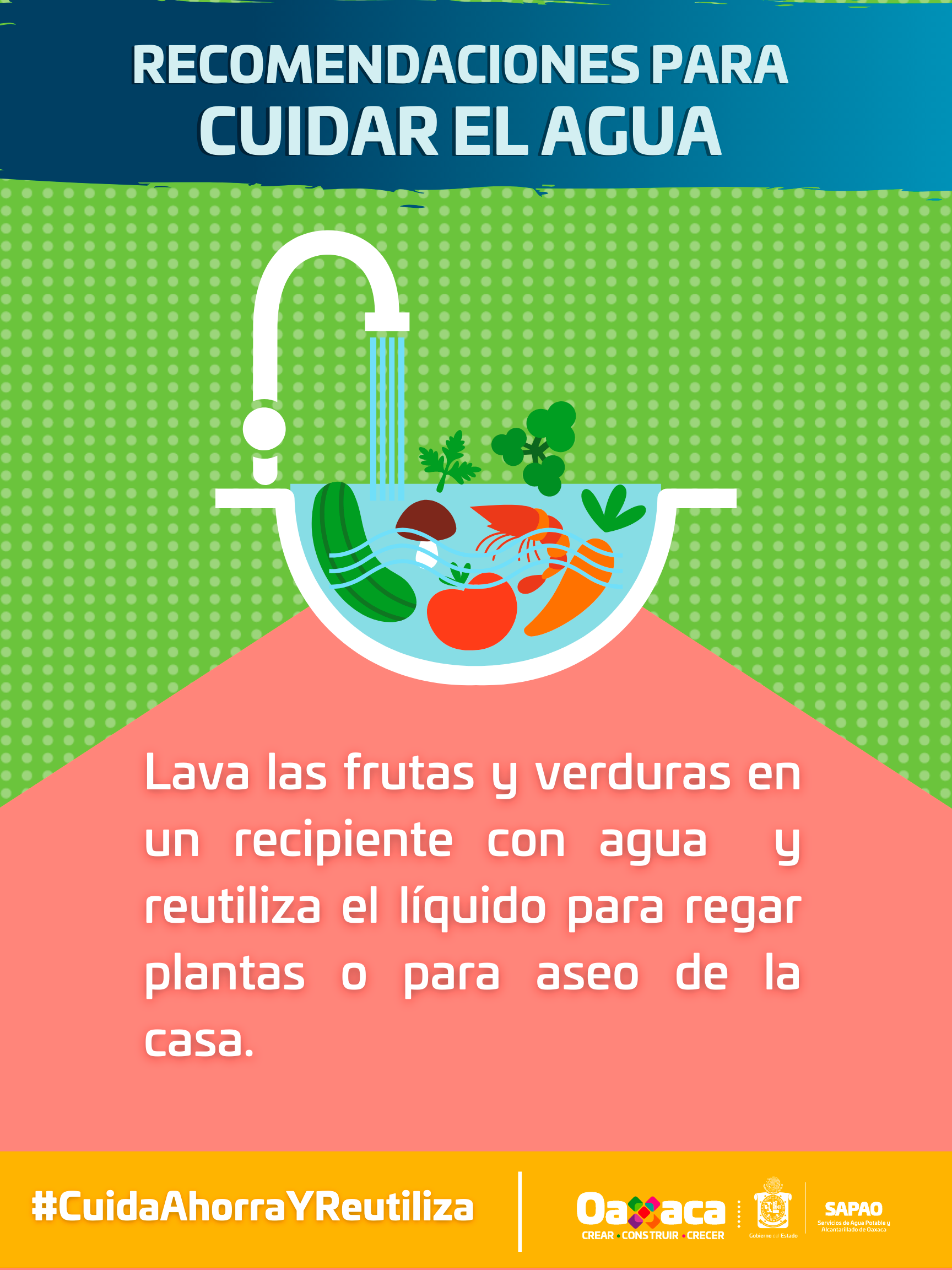Emite SAPAO recomendaciones para hacer uso eficiente del agua potable
