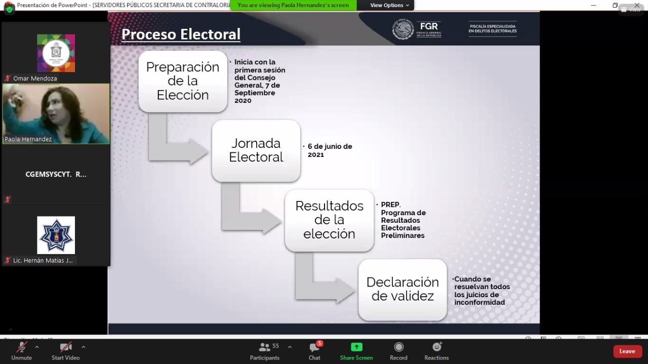 Capacita SCTG a servidoras y servidores del estado en materia de Delitos Electorales