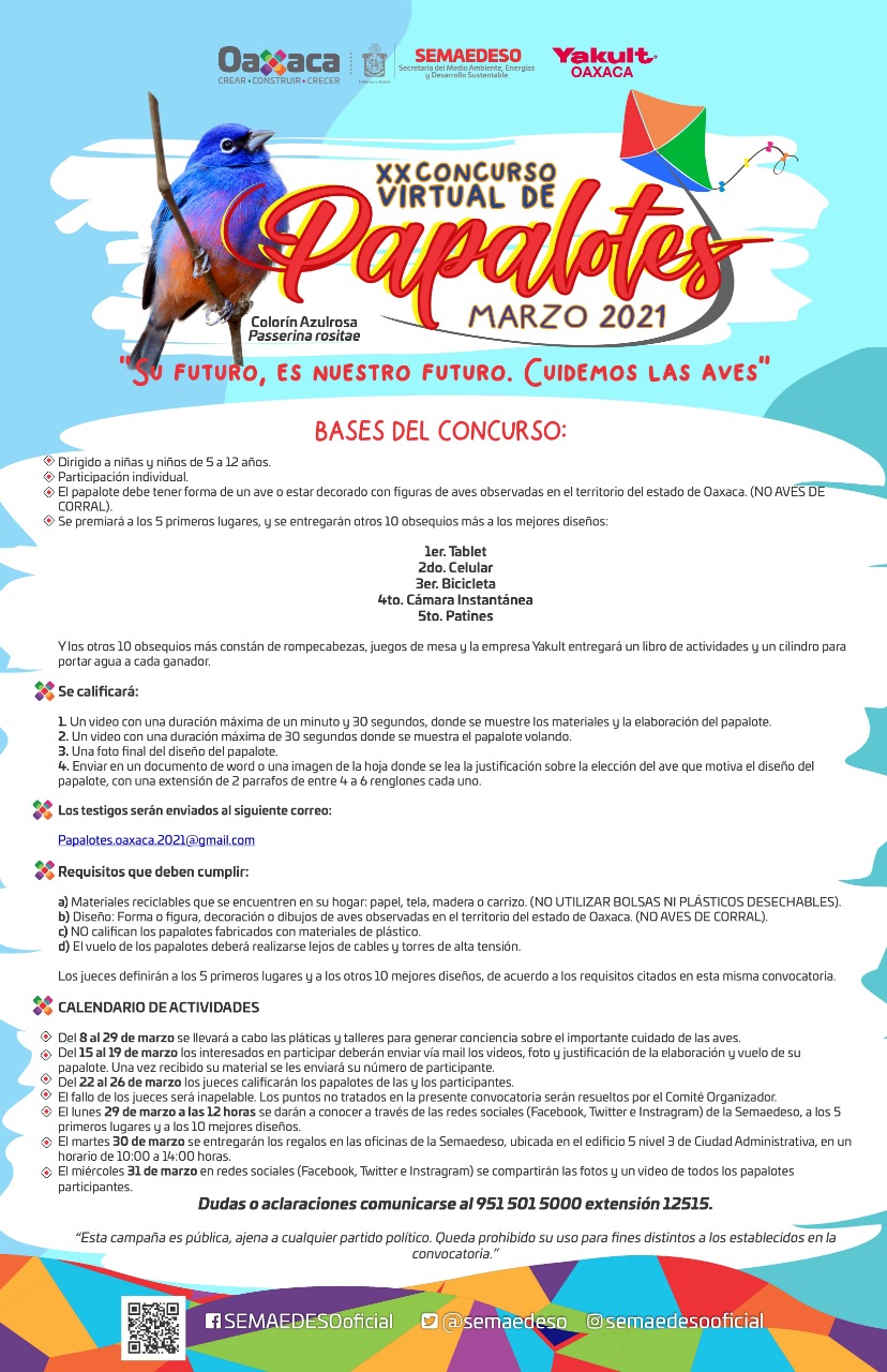 Niñez de Oaxaca echará a volar su imaginación en el concurso de papalotes de la Semaedeso 