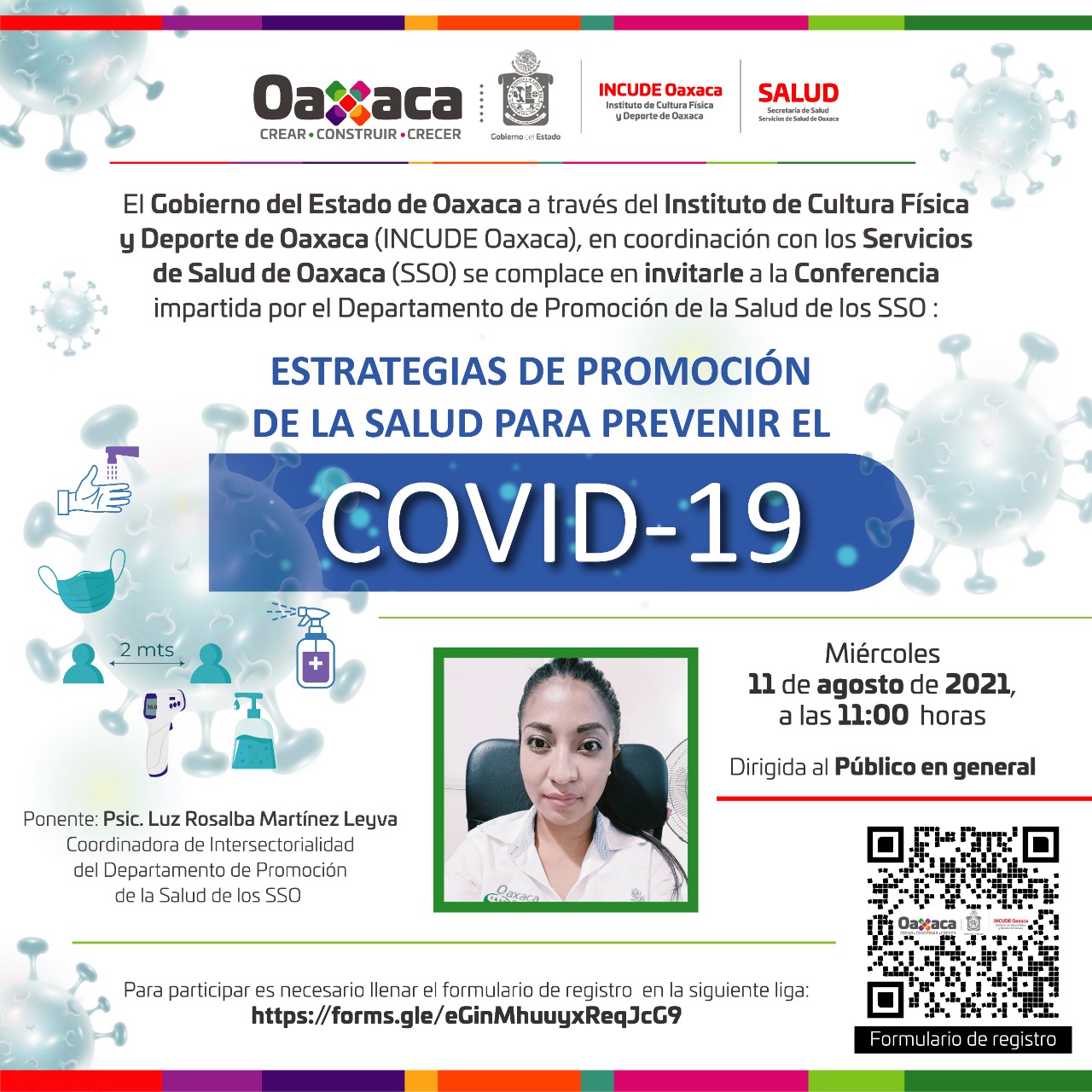 Incude y SSO realizarán la conferencia Estrategias de Promoción de la salud para prevenir el COVID-19