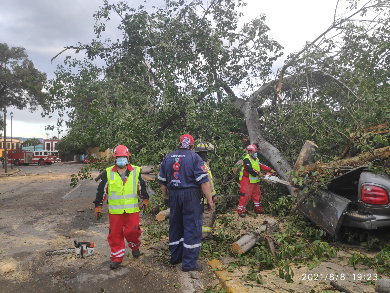 Activa SSPO Plan Estatal de Auxilio a la Población por fuertes lluvias en la Ciudad