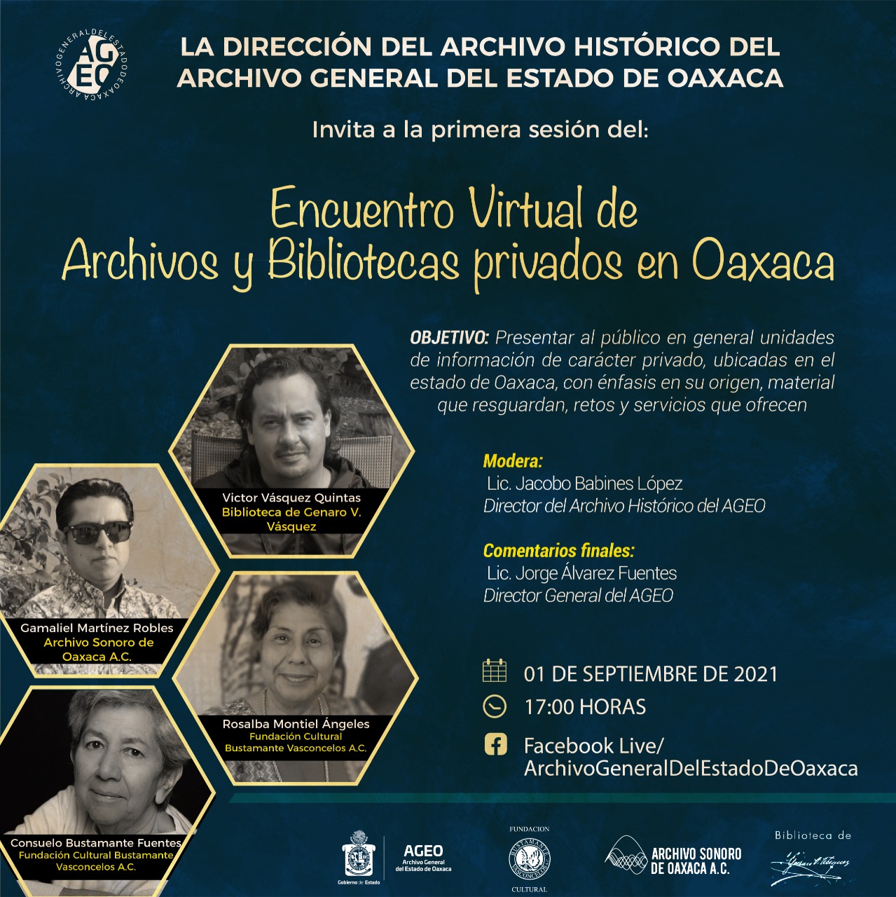 Invita AGEO a Encuentro Virtual de Archivos y Bibliotecas Privados de Oaxaca