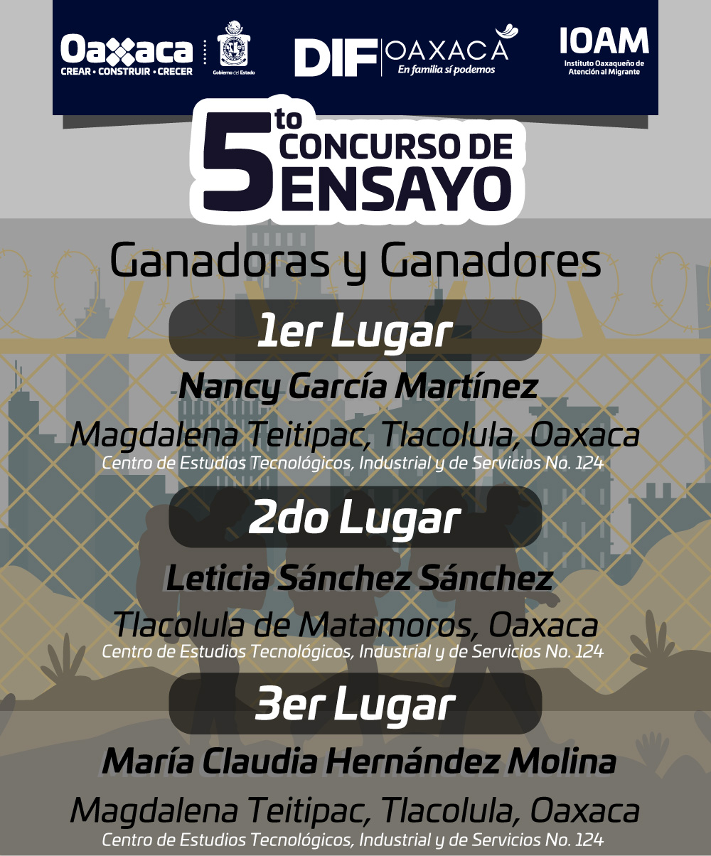 Anuncia IOAM ganadores del Quinto Concurso de Ensayo sobre Migraciones, Fronteras y Derechos humanos