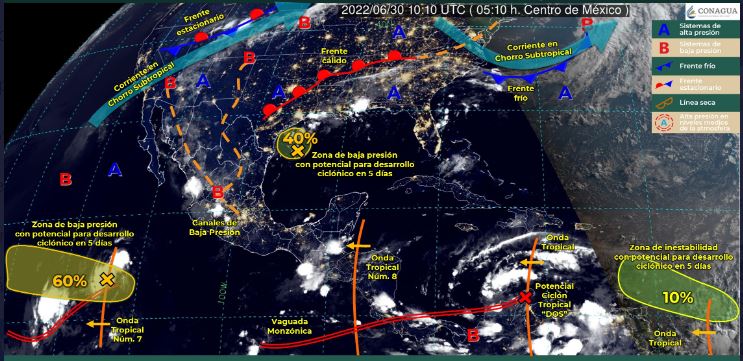Permanecerán condiciones cálidas y húmedas,  tormentas eléctricas y viento en el estado