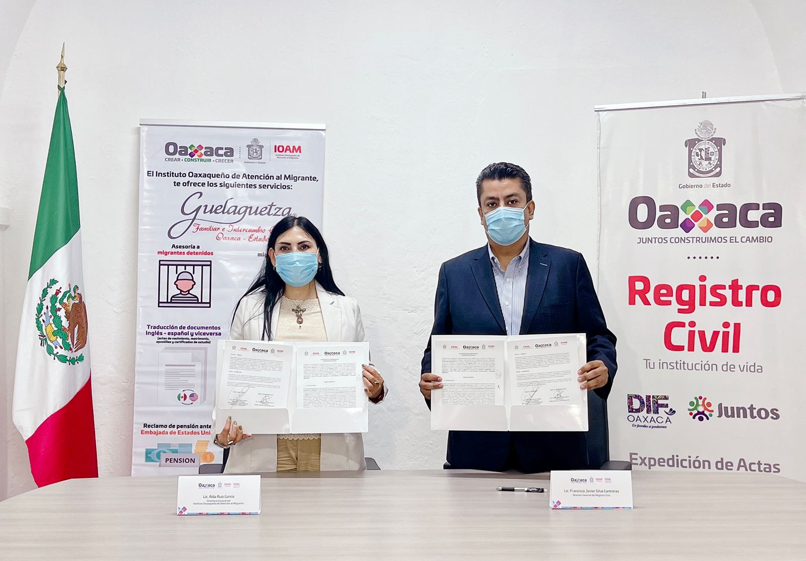 Suscriben IOAM y Registro Civil convenio de colaboración en favor de migrantes y sus familias