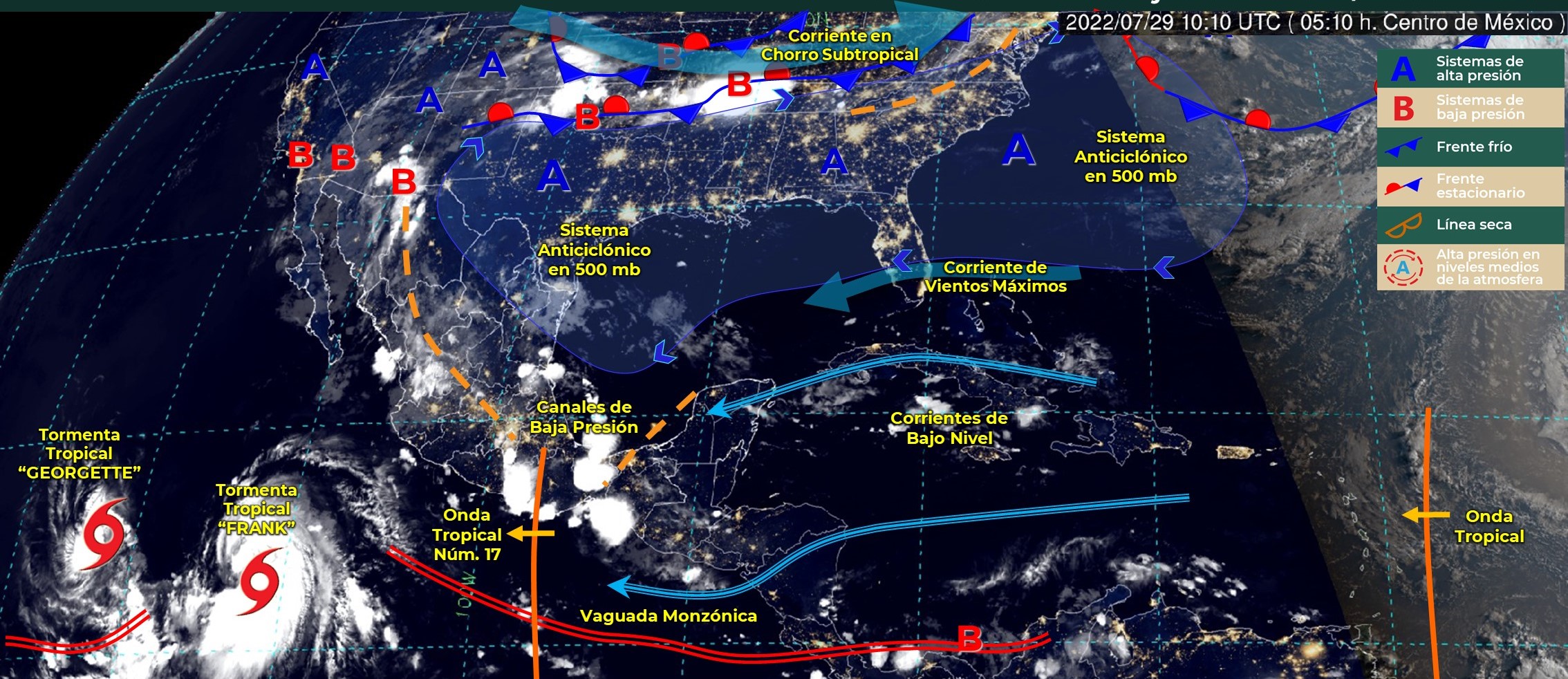 Onda tropical 17 extenderá su eje desde Oaxaca al centro del país, ocasionando lluvias de intensidad variable 