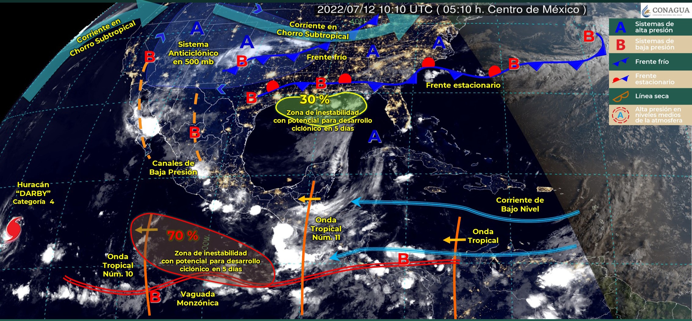 Prevalecerán lluvias de corta duración en el estado por desplazamiento de la Onda Tropical 11