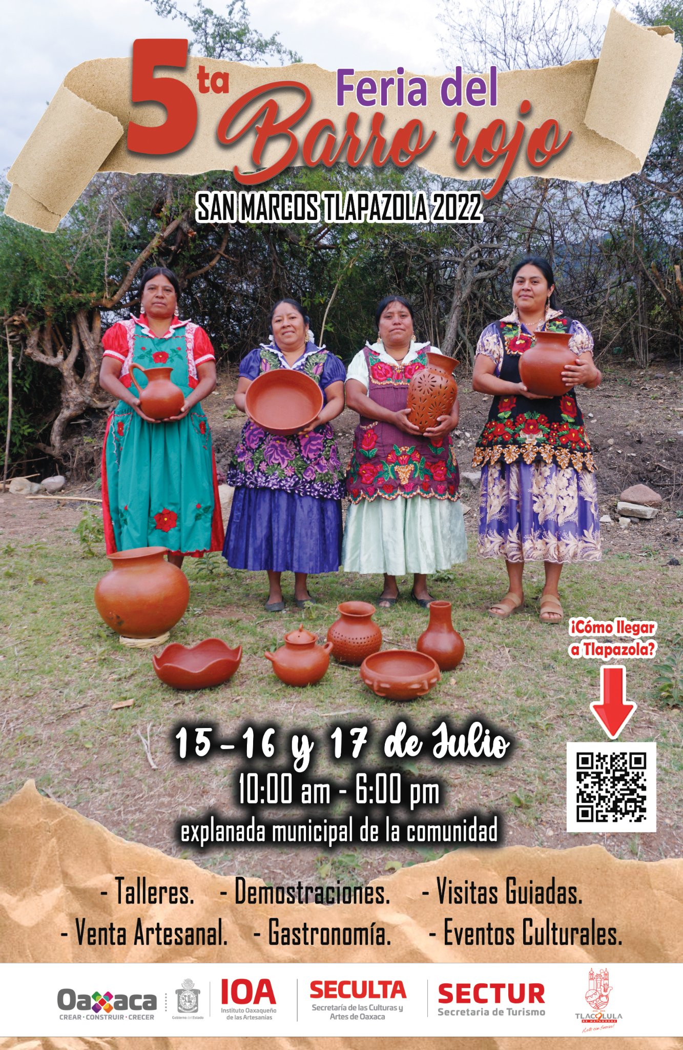 Convocan a visitar la Quinta Feria del Barro Rojo   en San Marcos Tlapazola