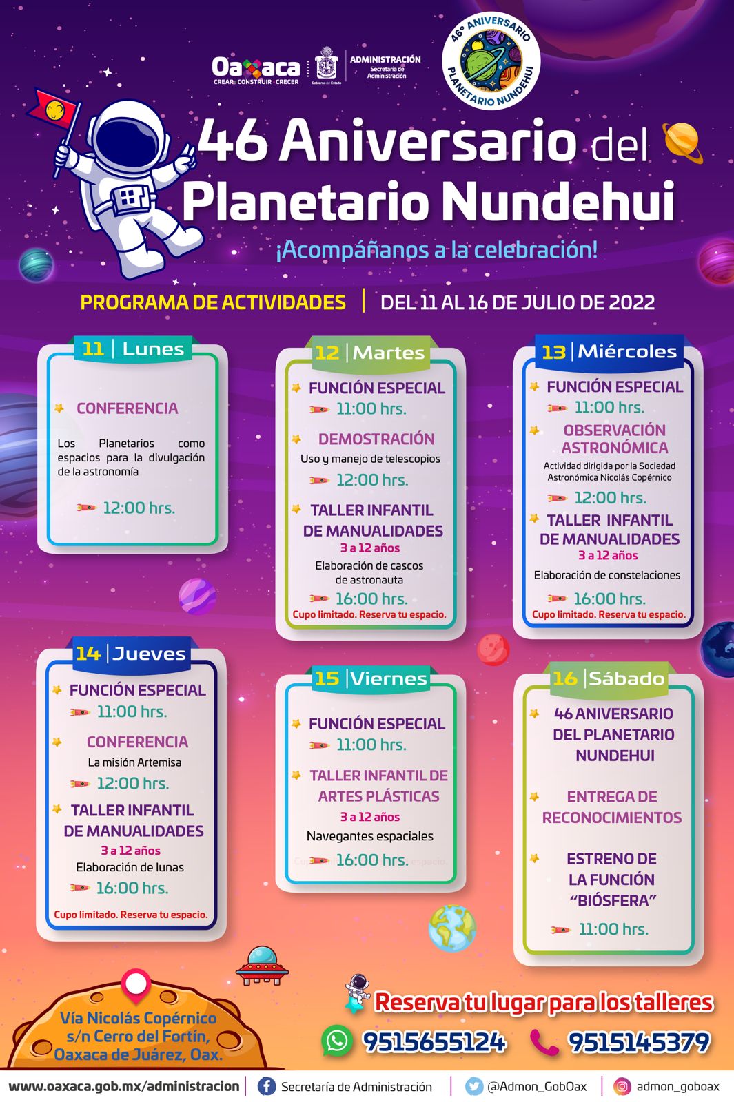 Planetario Nundehui celebrará 46 años con diversas actividades
