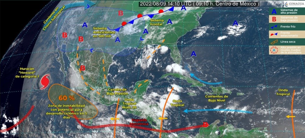 Ocasionará Onda Tropical número 20 lluvias de intensidad variable en Oaxaca