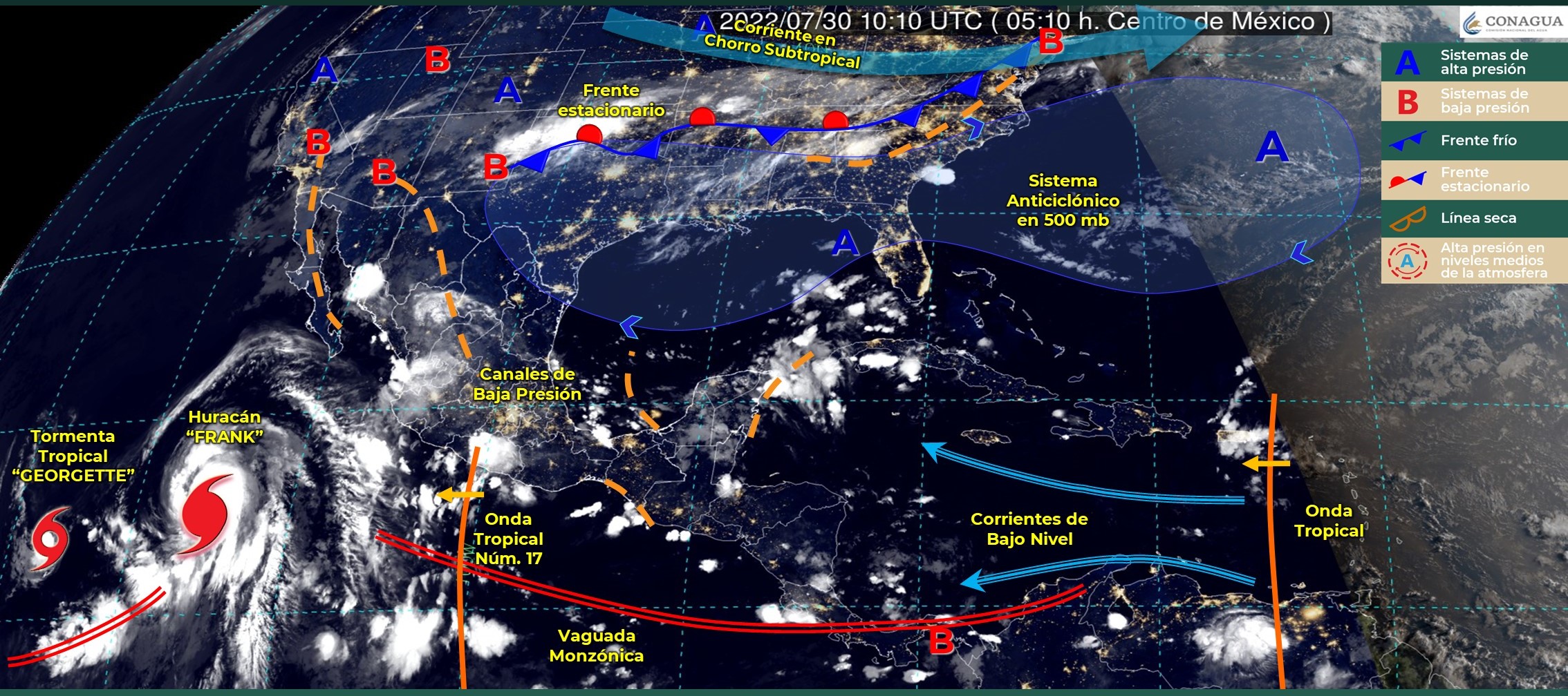 Tren de ondas tropicales provocarán lluvias y tormentas eléctricas en algunos puntos del estado