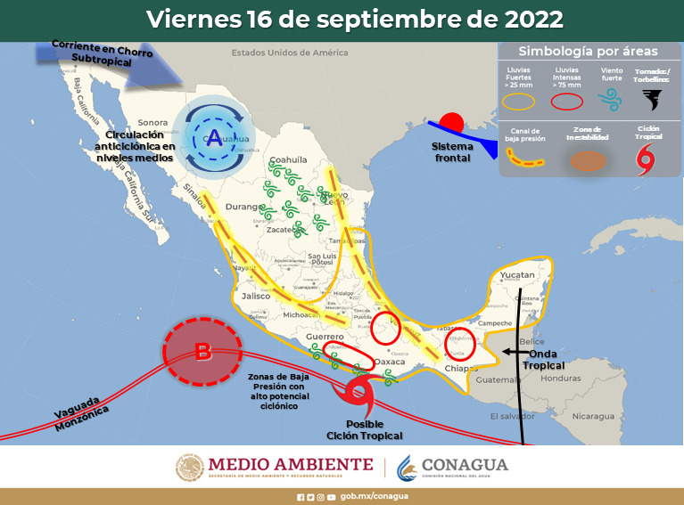 Emite CEPCO aviso especial por incremento de lluvias para las próximas 48 horas