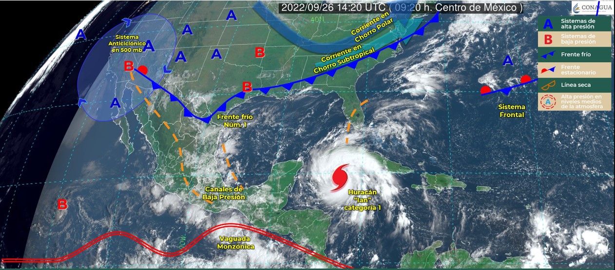 Primer frente frío tendrá influencia en Oaxaca; continúa probabilidad de lluvias ligeras a moderadas