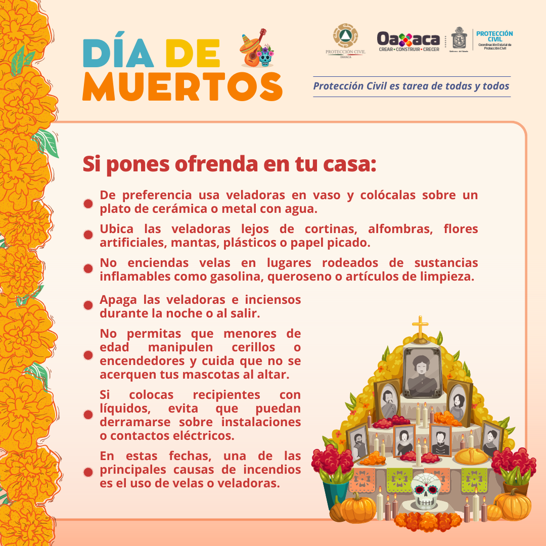 Emite CEPCO recomendaciones preventivas para la festividad del Día de Muertos