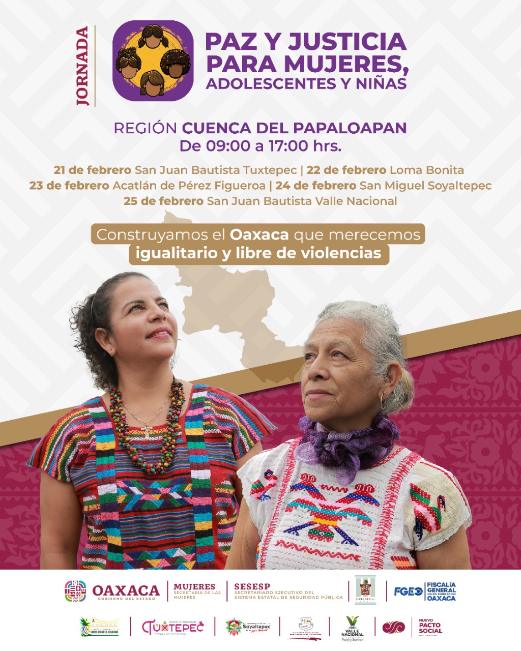 Brindará Gobierno estatal atención especializada para prevenir violencia de género en Cuenca del Papaloapan