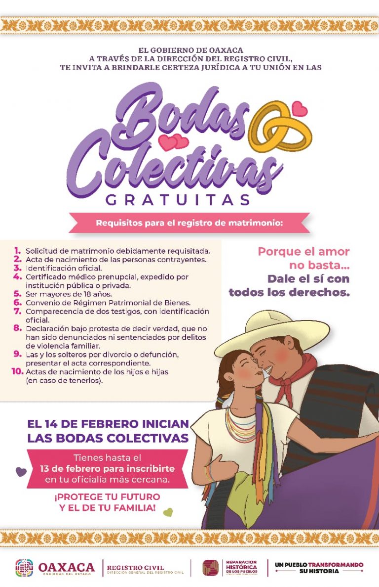 Inicia Registro Civil Bodas Colectivas con trámites totalmente