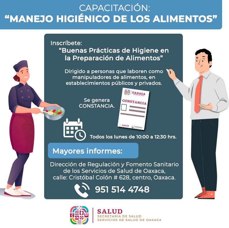Brindan SSO curso sobre “Manejo higiénico de alimentos”