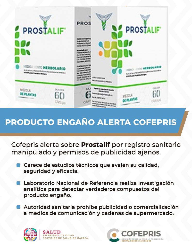 Emite SSO y Cofepris Alerta Sanitaria de producto engaño Prostalif