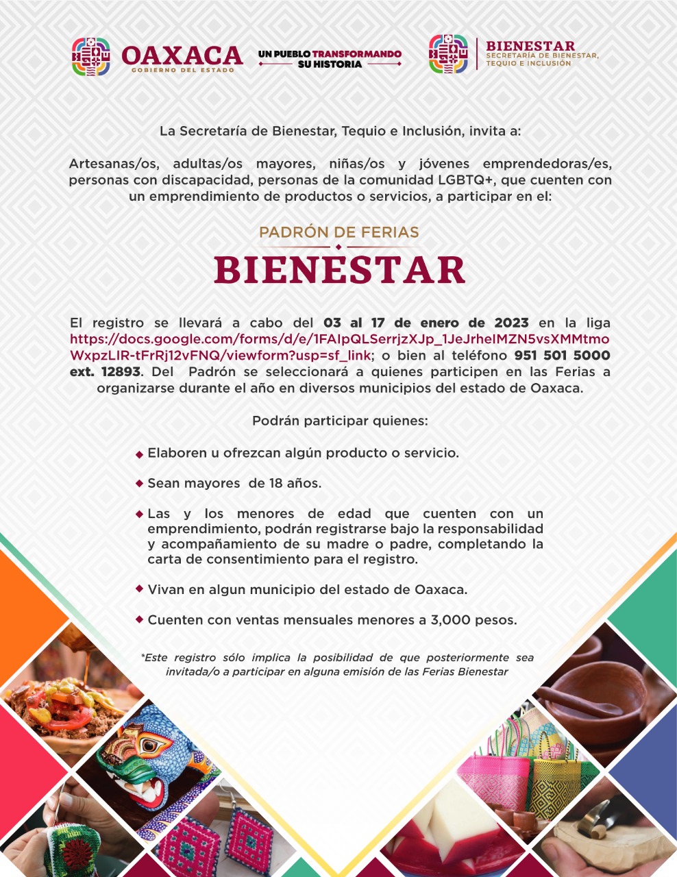 Inicia Sebienti el registro para las “Ferias Bienestar”