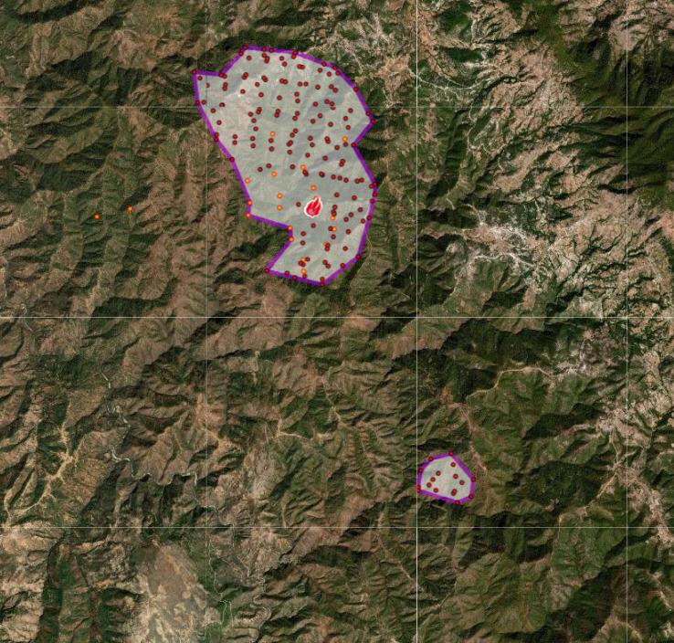 Intensifica Coesfo combate a incendio forestal en paraje Cerro Metate