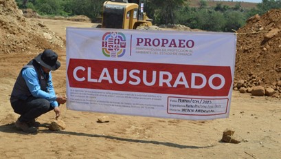 Clausuran banco y trituradora de materiales pétreos que no contaban con permisos legales