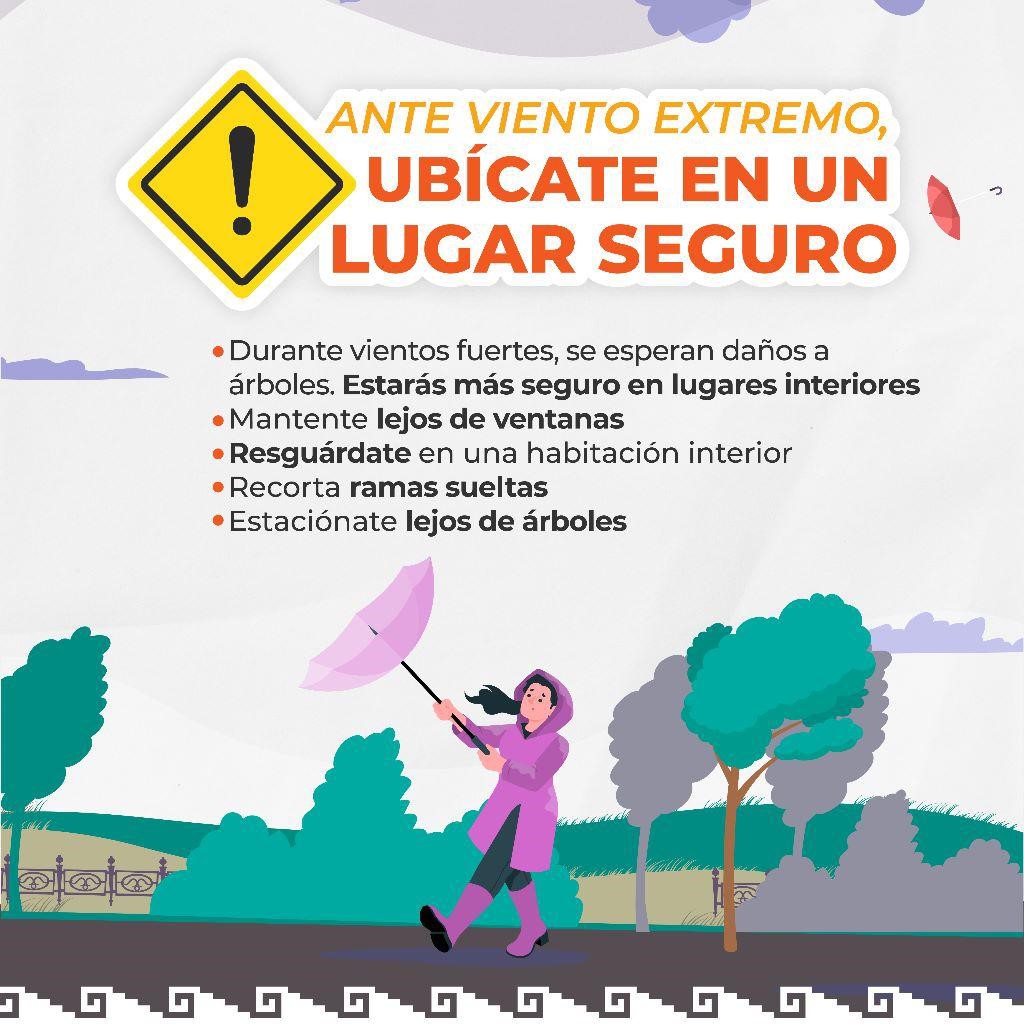 Emite Protección Civil recomendaciones ante fuertes vientos
