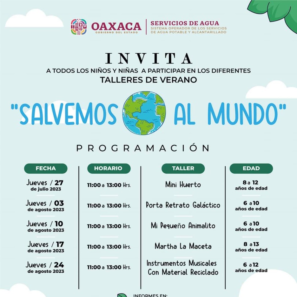 Invita Soapa a niñas y niños a participar en talleres de verano